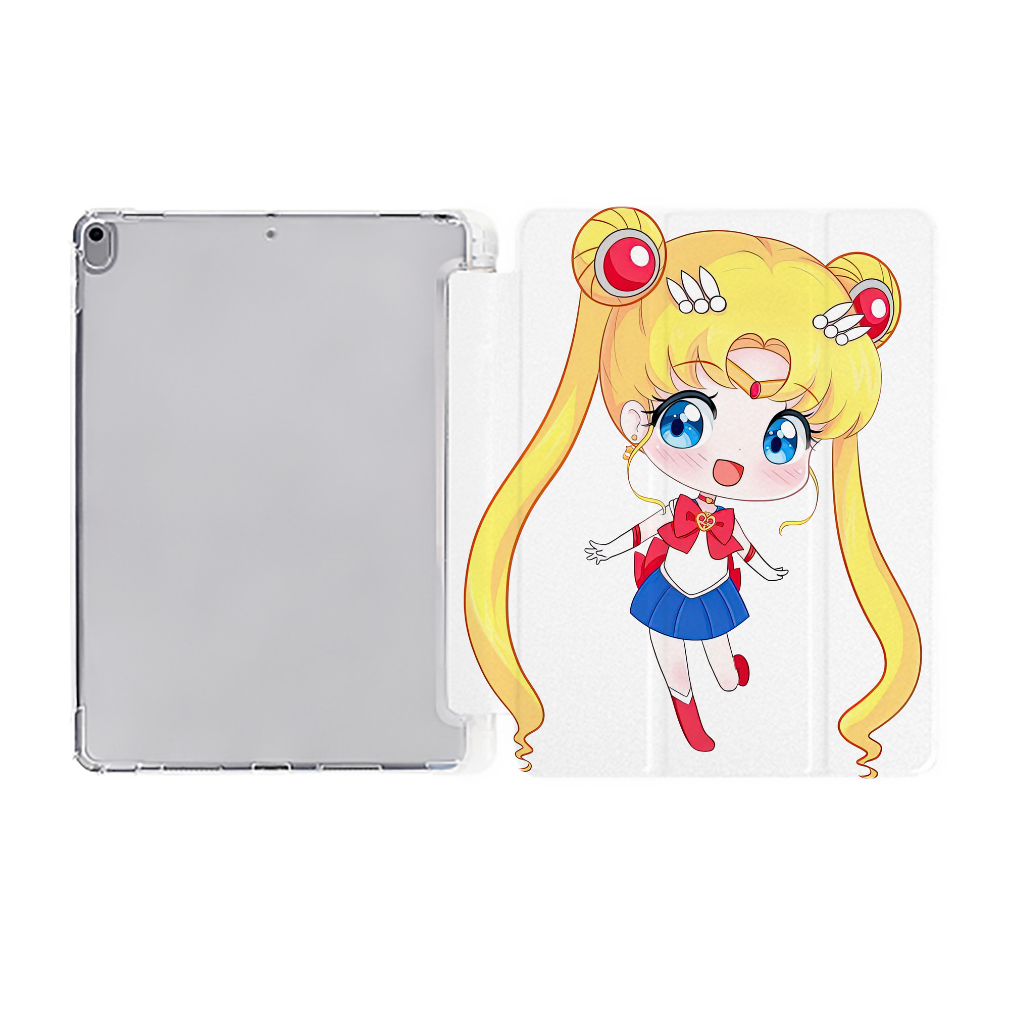 （画像用） 美少女戦士セーラームーン 月野 うさぎ つきの うさぎ Sailor Moon Tsukino Usagi IPad ケース ペン収納付き 三つ折りスタンド PUレザー×シリコン 対応機種9.5/10.5/10.9インチ